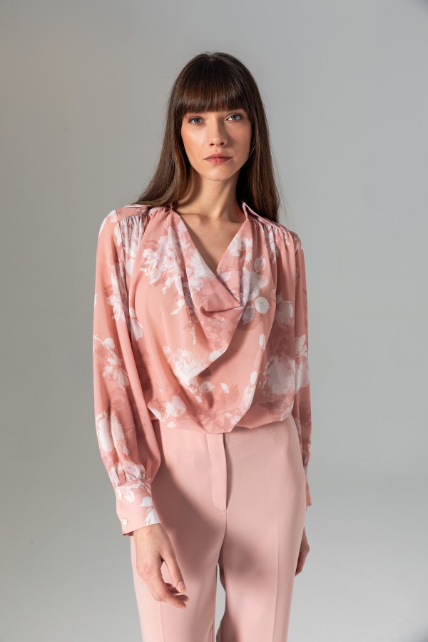 Desenli Degaje Bluz Pudra Desenli Degaje Bluz Pudra