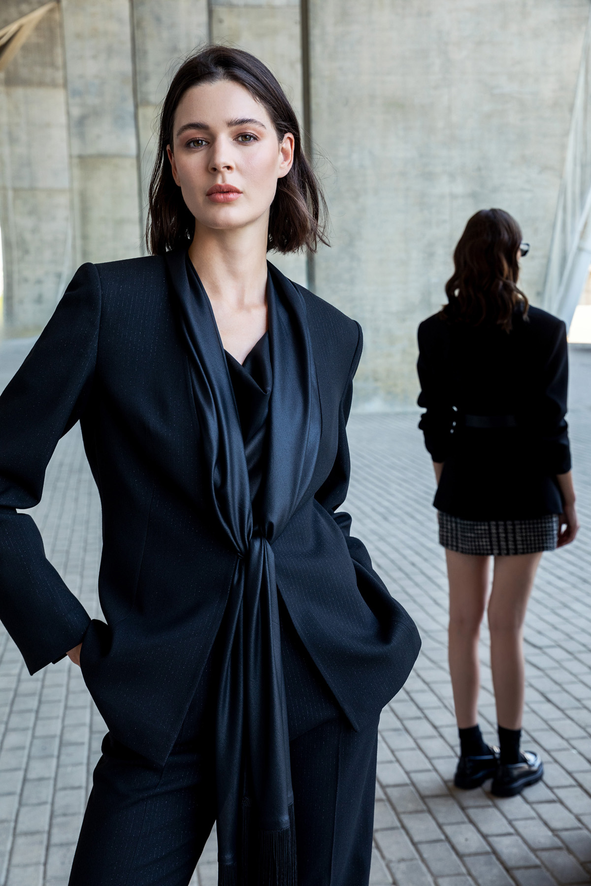 Degaje Yaka Bluz Siyah