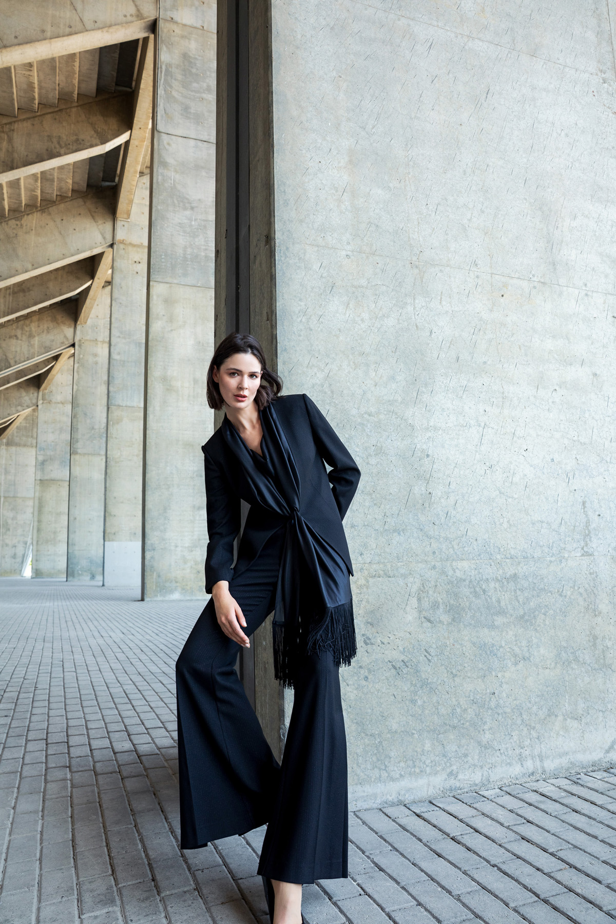 Degaje Yaka Bluz Siyah