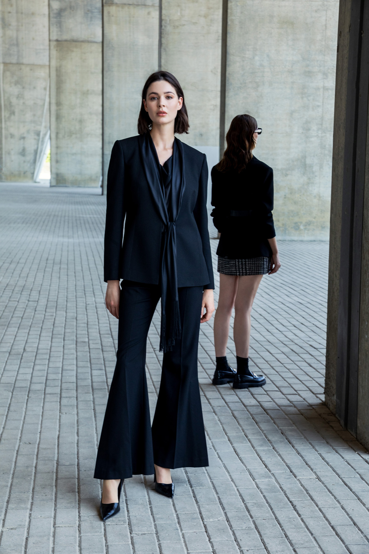 Degaje Yaka Bluz Siyah