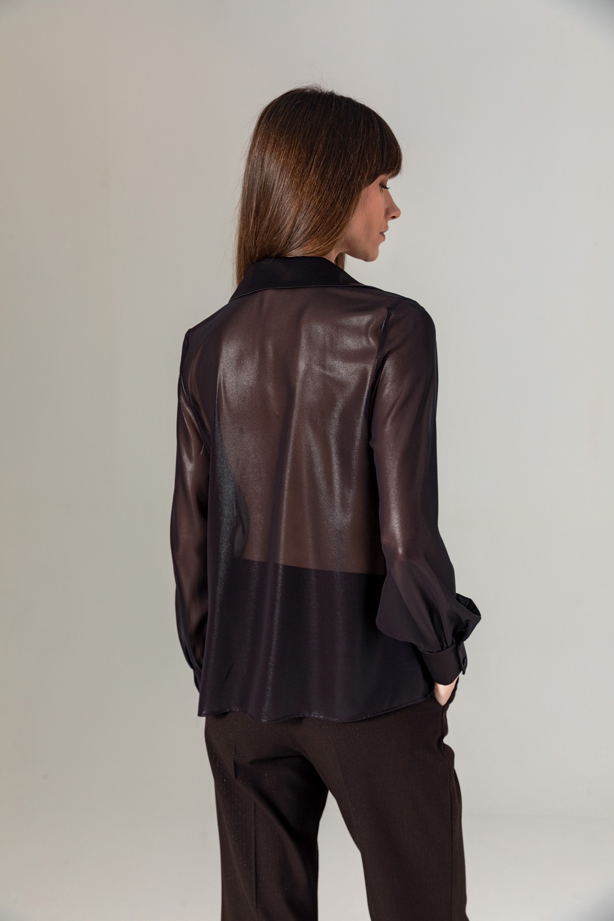 Degaje Yaka Bluz Kahve