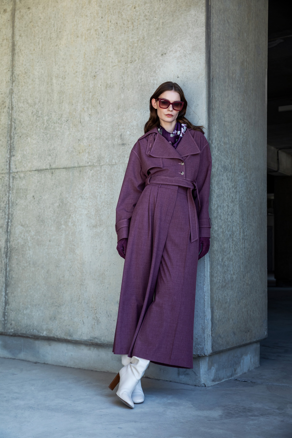 Crop Biker Ceket Bordo