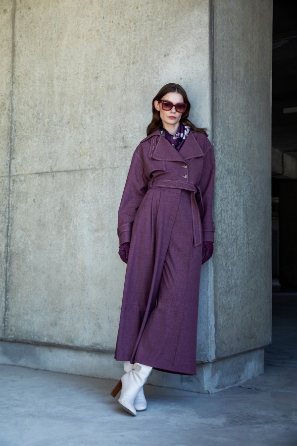 Crop Biker Ceket Bordo