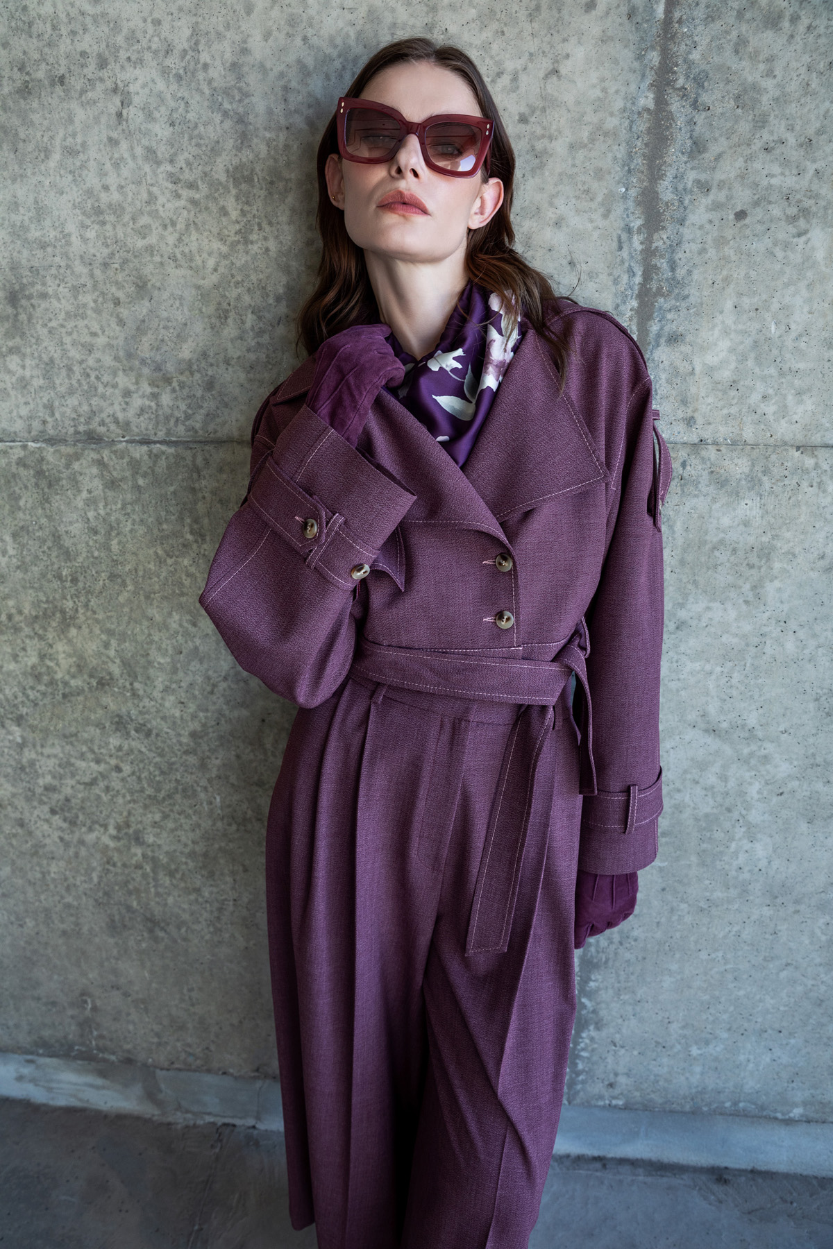 Crop Biker Ceket Bordo