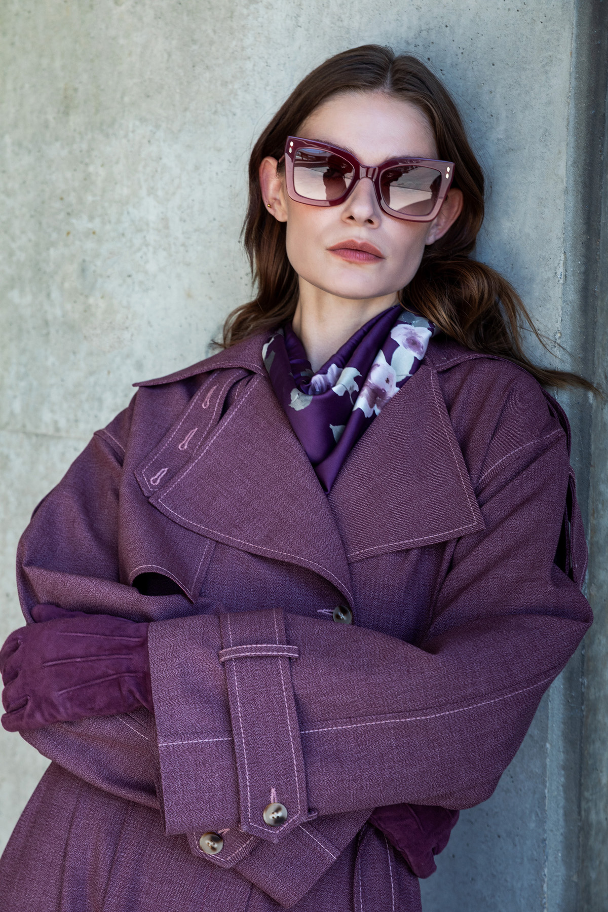 Crop Biker Ceket Bordo