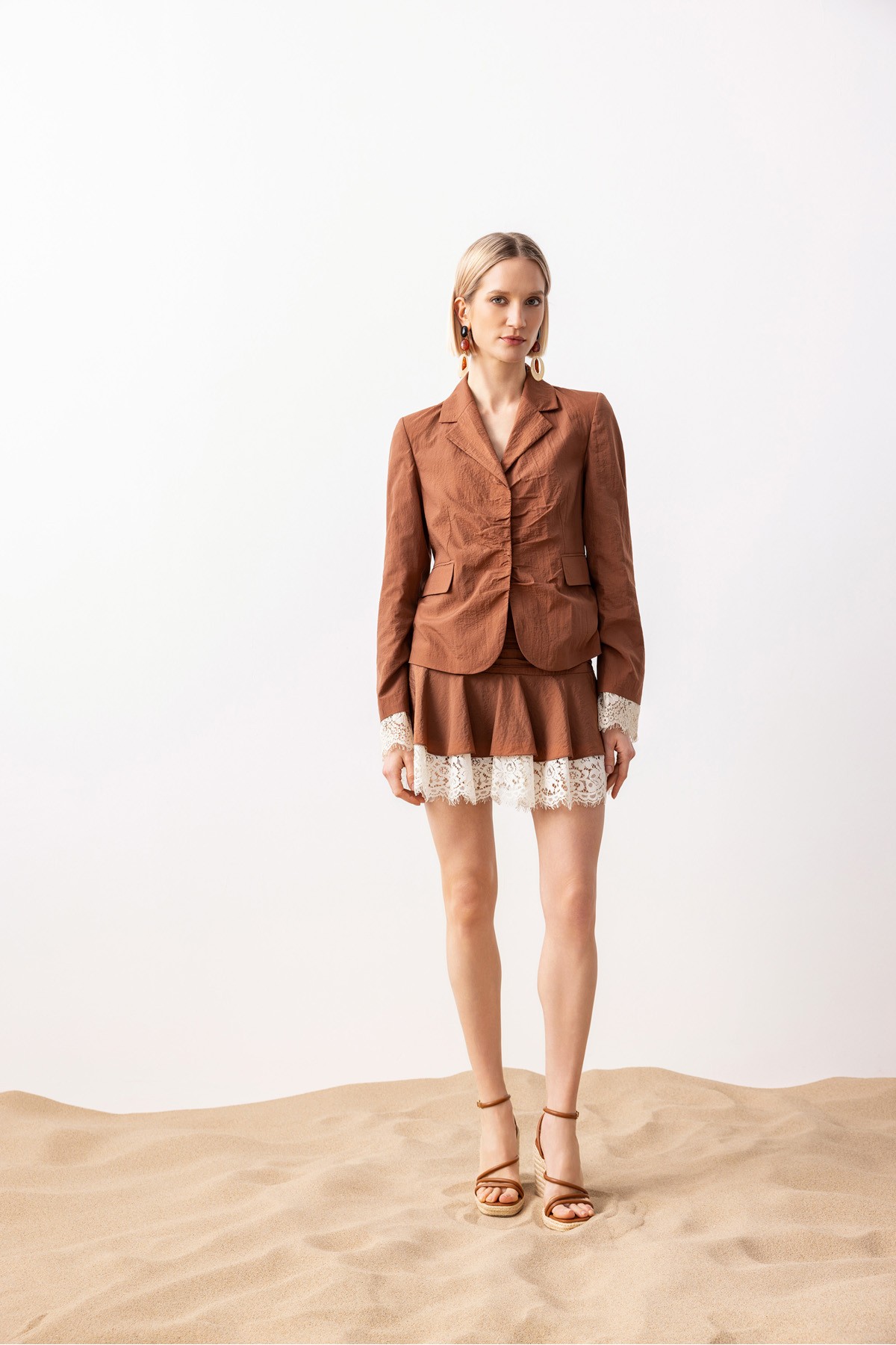 Drapeli Dantelli Ceket Ki̇remi̇t