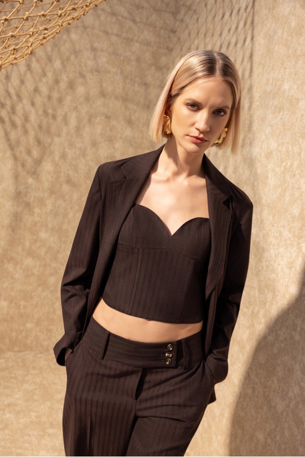 Mono Kapama Blazer Ceket Kahve