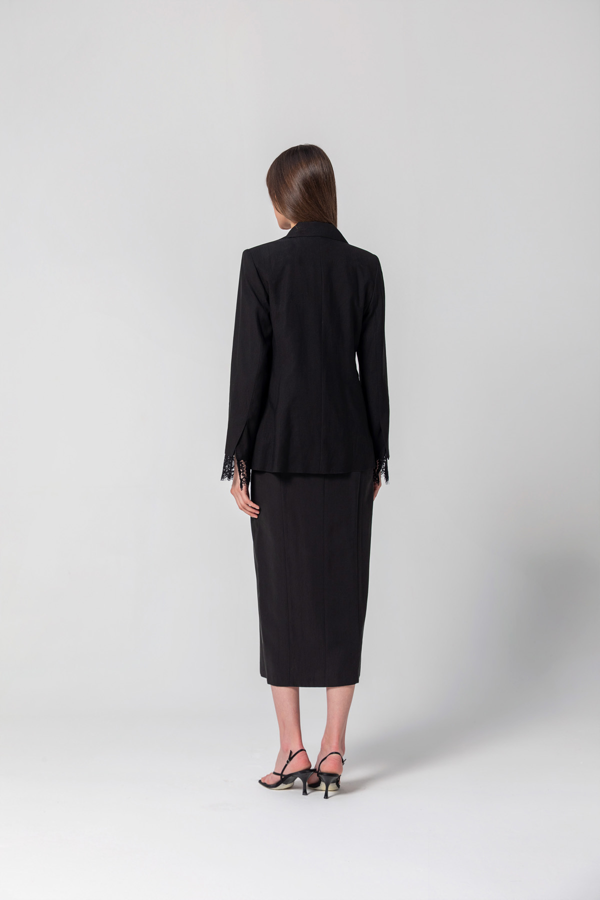İşlemeli Blazer Ceket Siyah