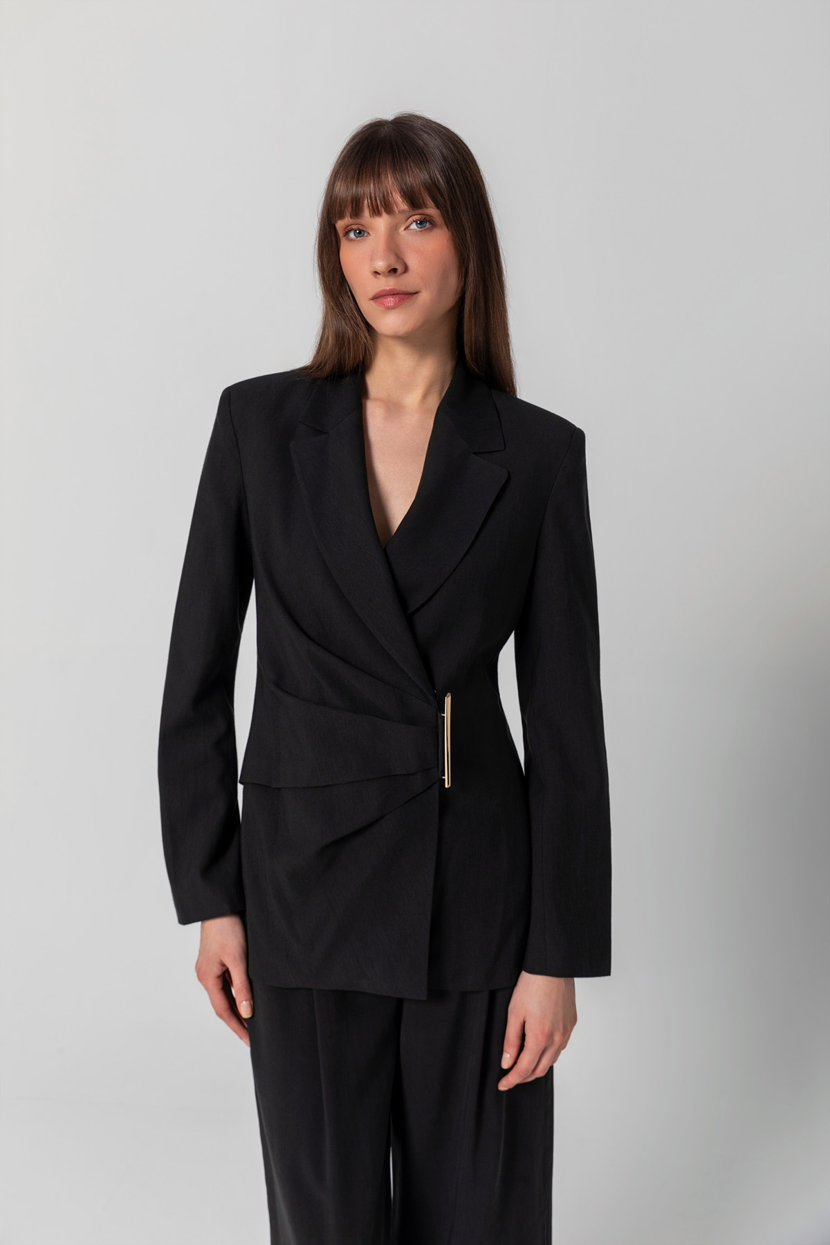 Aksesuarlı Blazer Ceket Siyah
