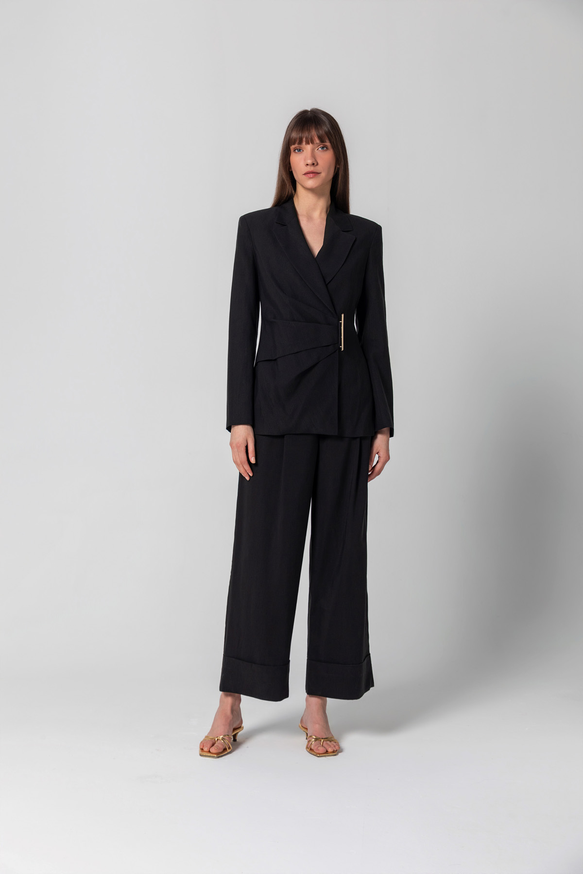 Aksesuarlı Blazer Ceket Siyah
