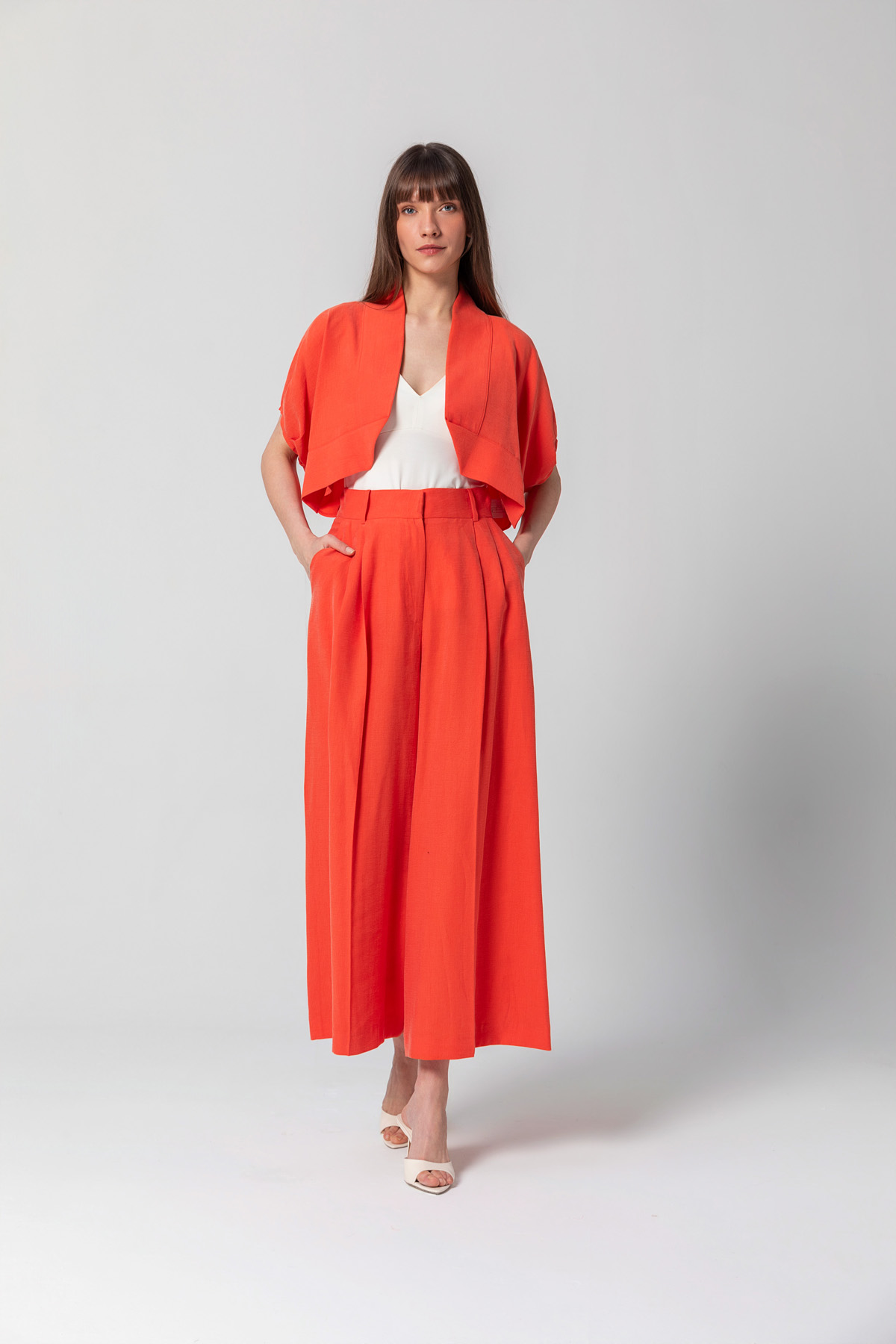 Geniş Kol Bolero Ceket Coral