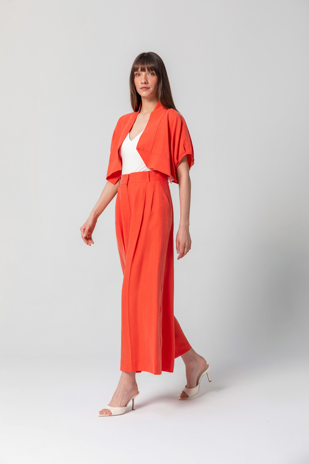 Geniş Kol Bolero Ceket Coral