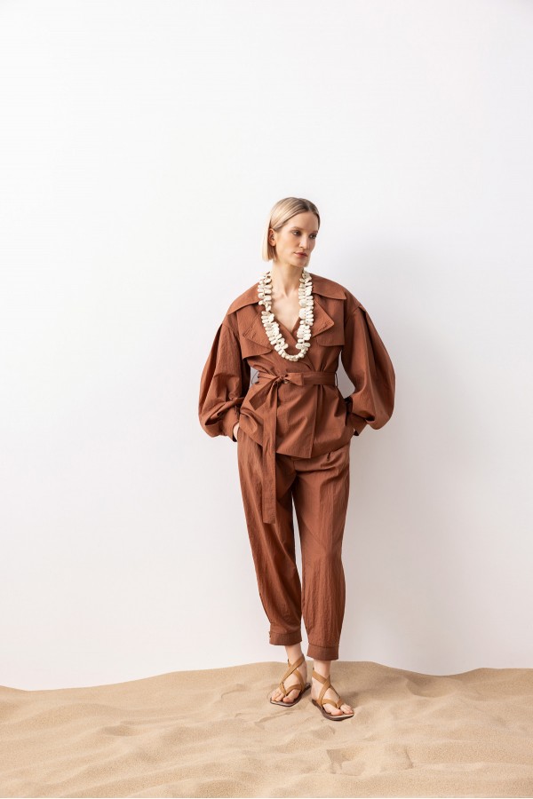 Balon Kol Trençkot Ki̇remi̇t