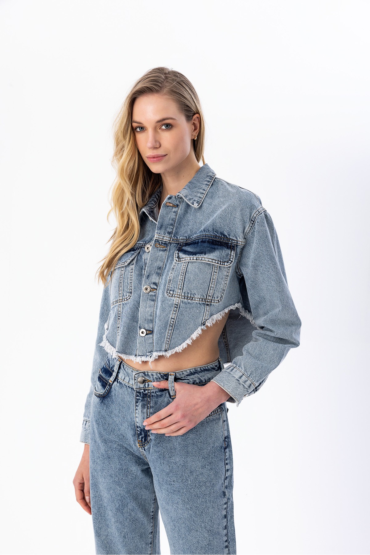 Denim Ceket Mavi̇
