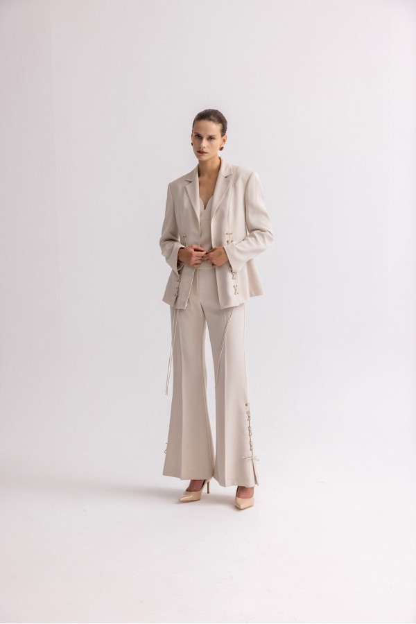 Korseli Blazer Ceket Bej